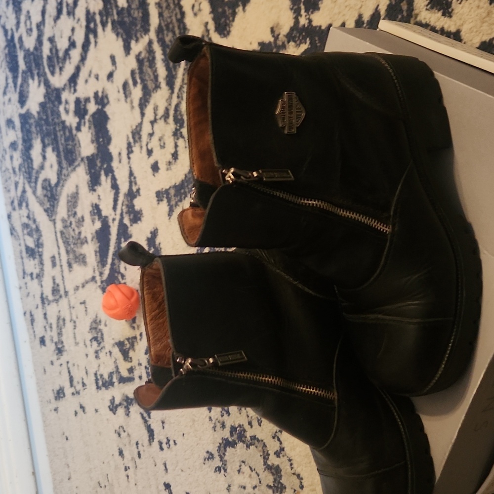 Harley davidson leather ankle boots